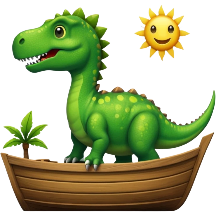 dinosaur on top of a boat emoji