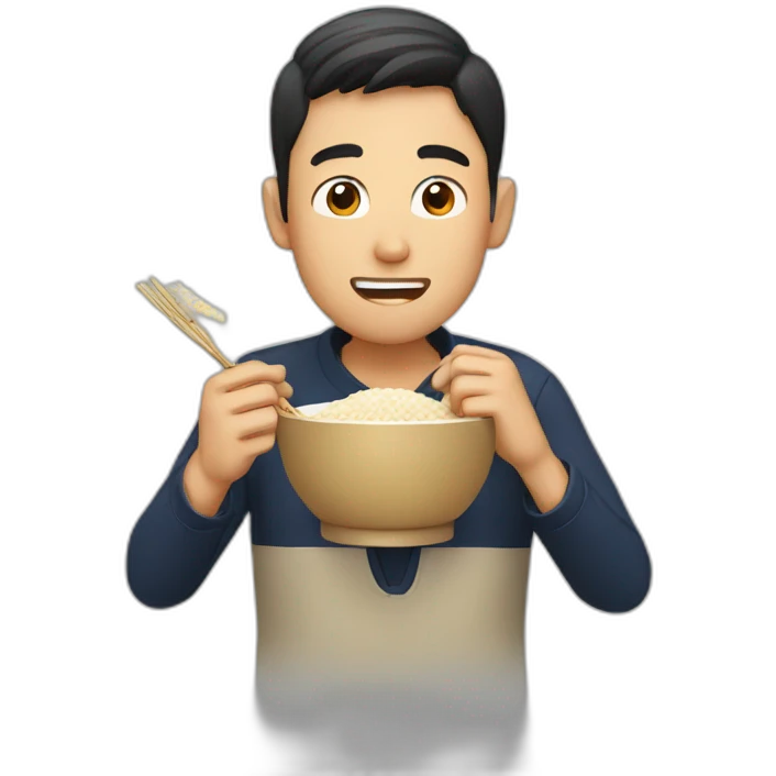 man eating rice emoji
