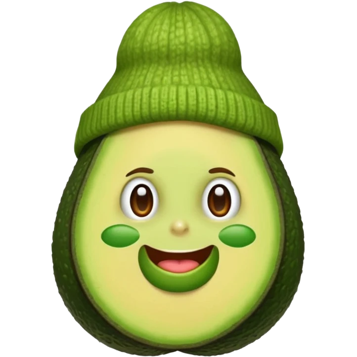 Avocado with a beanie emoji