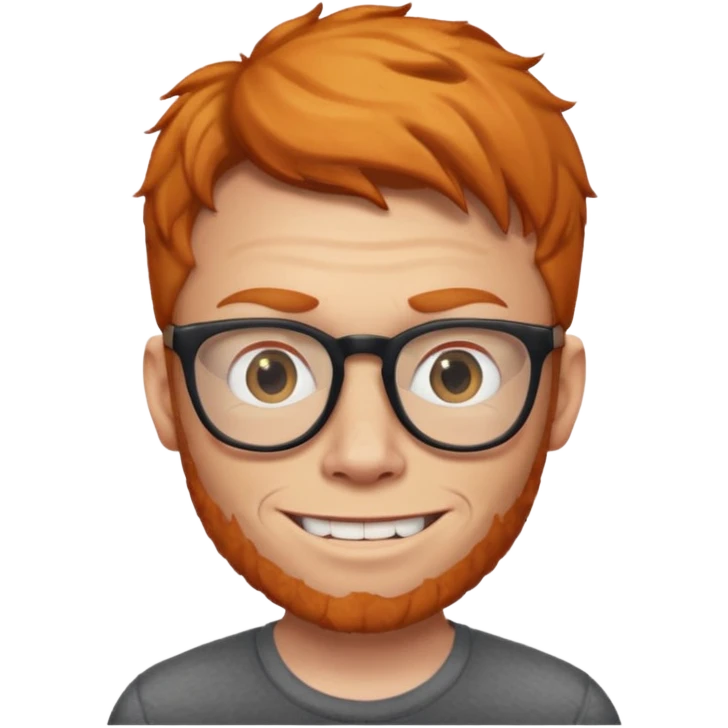 Ginger white big man with glasses and a ugly smile emoji