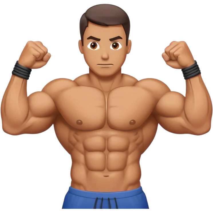 guy squeezing pecs cable crossover emoji