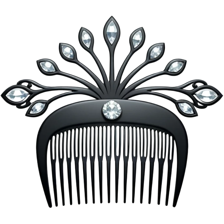 elegant white hair comb with diamonds emoji