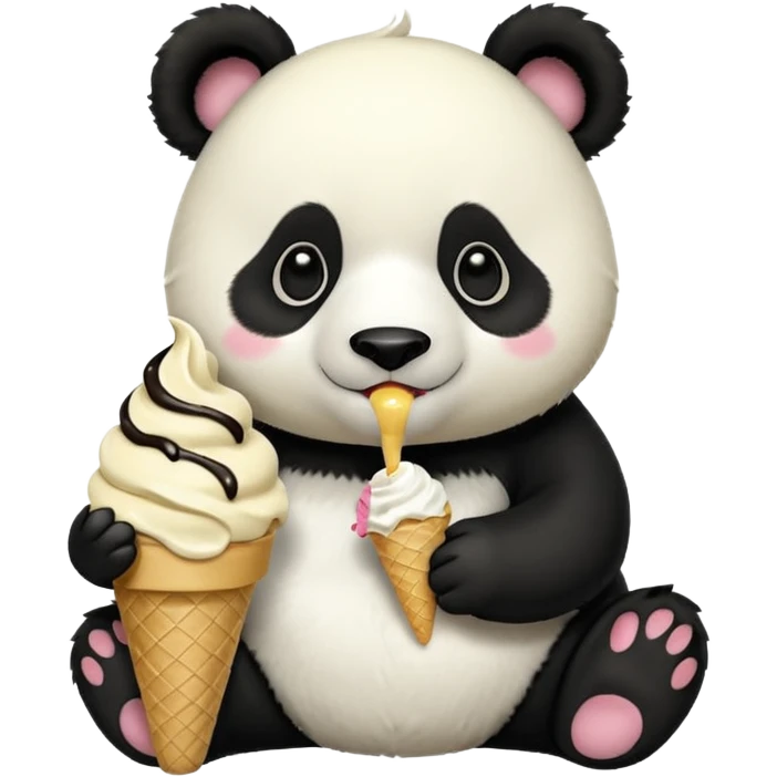Panda eating ice cream emoji