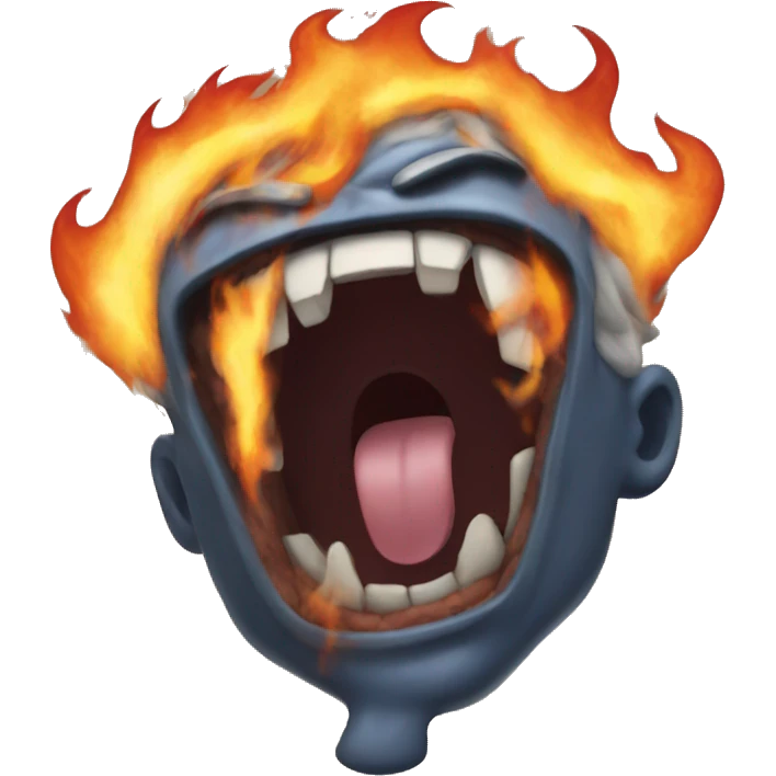 screaming on fire emoji emoji