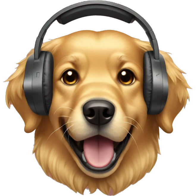 golden retriever with gaming headset raging emoji