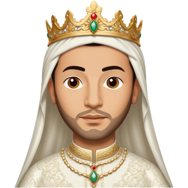 roi Mohammed VI du maroc avec une robe mariage Blanche emoji