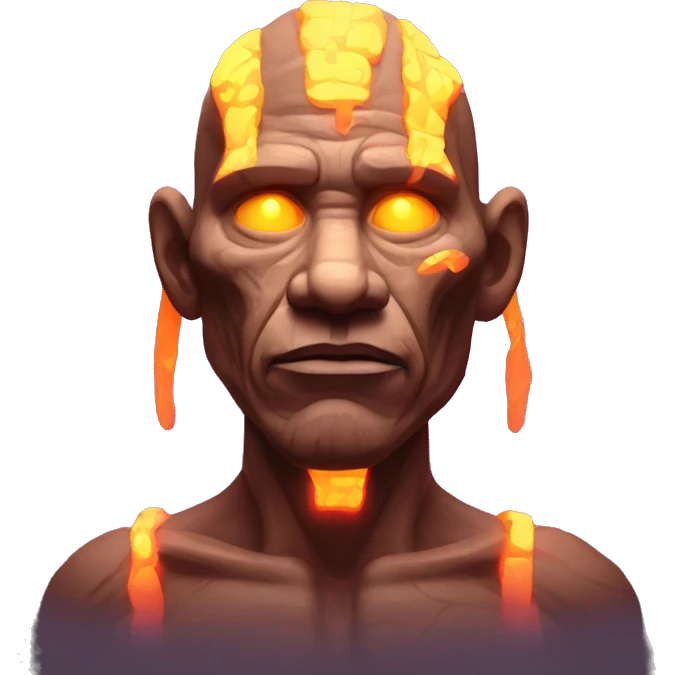 primitive man glowing neon elements emoji