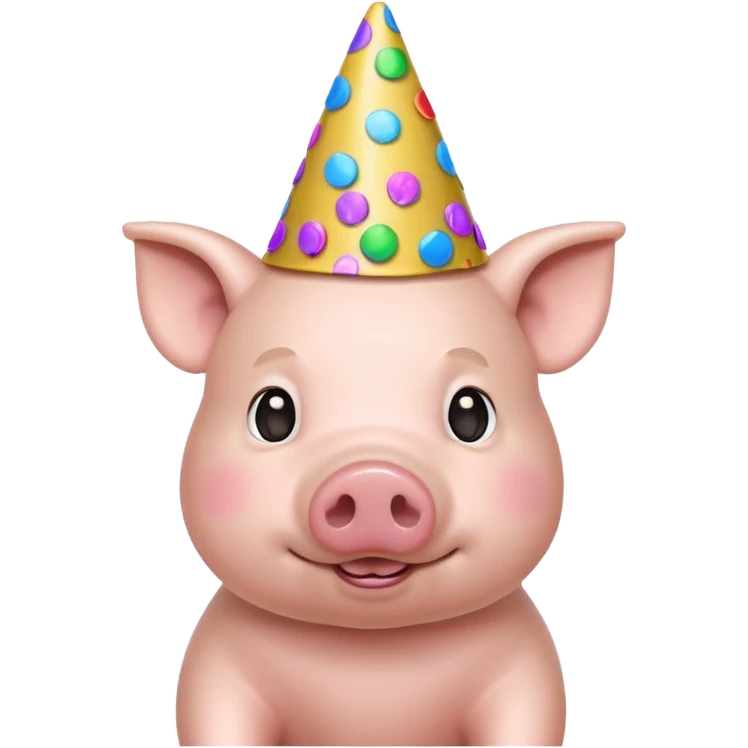 Party Pig – small pig with cone party hat and confetti emoji