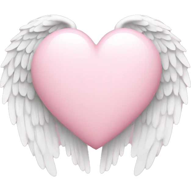 light pink heart with angel wings  emoji