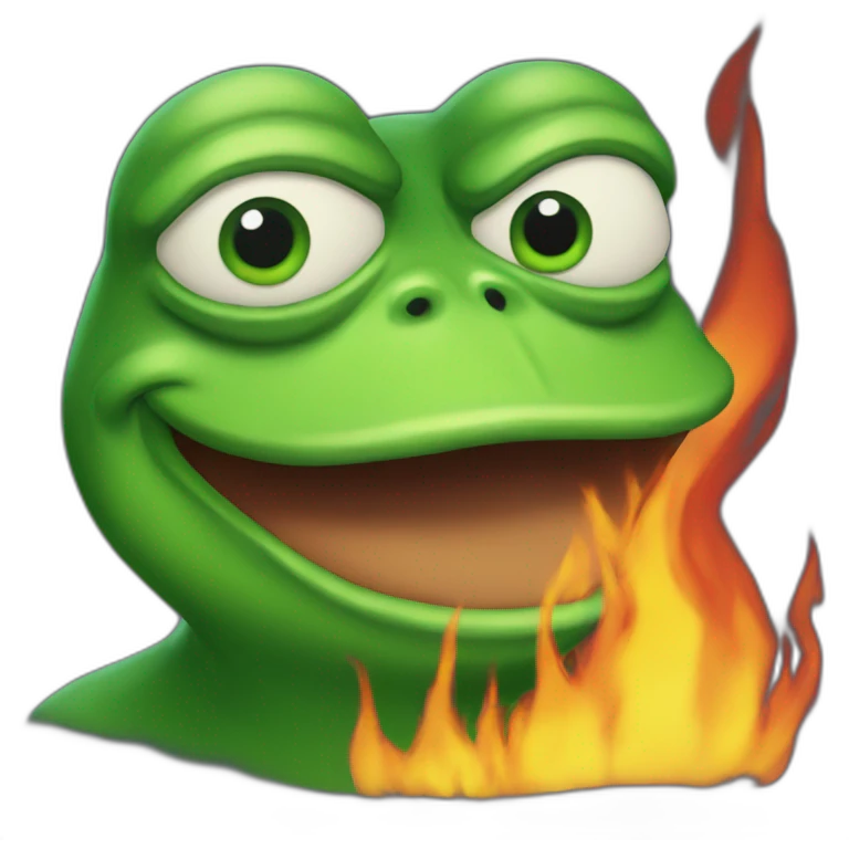 pepe the frog fire emoji