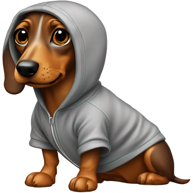 Weiner dog wearing hoodie emoji