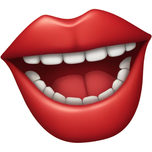 red female lips with protruding fangs emoji
