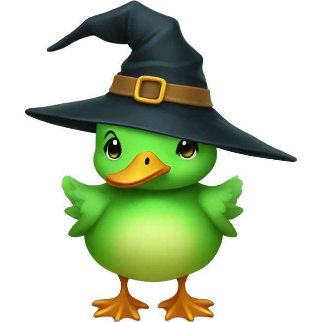 a witch green cute duck emoji
