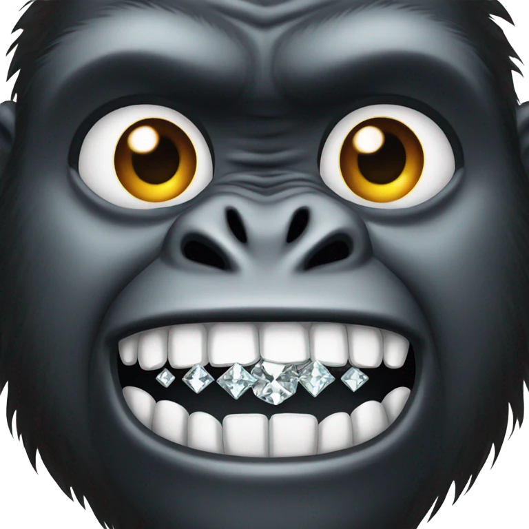 Gorilla with diamond teeth emoji