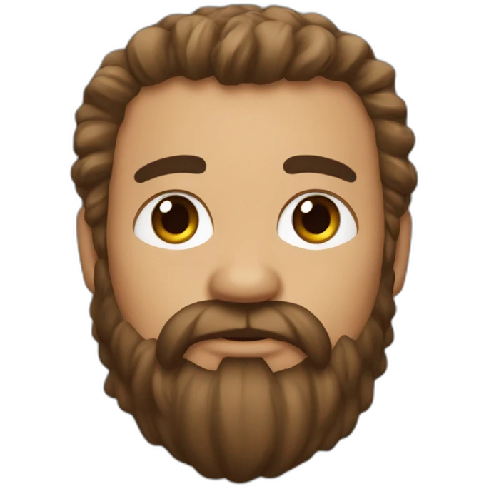 un vikingo de pelo castaño y ojos marrones emoji