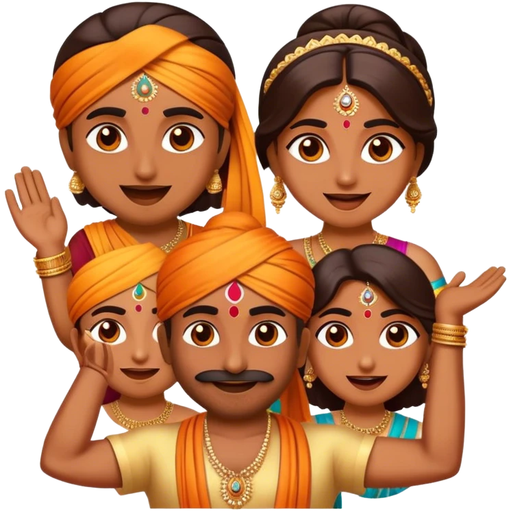 Cinematic Realistic Bollywood Pop Culture Emoji, featuring an energetic portrayal of Indian cinema rendered with dynamic textures and lively, colorful lighting. emoji