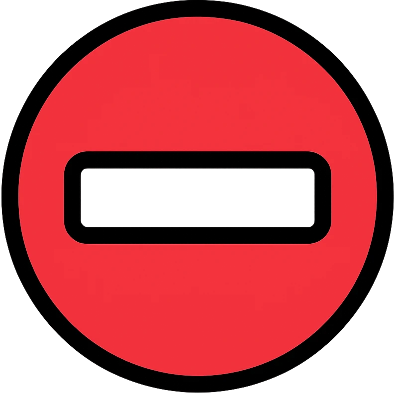 modern style stop icon, red circle with white horizontal stripe, no text emoji
