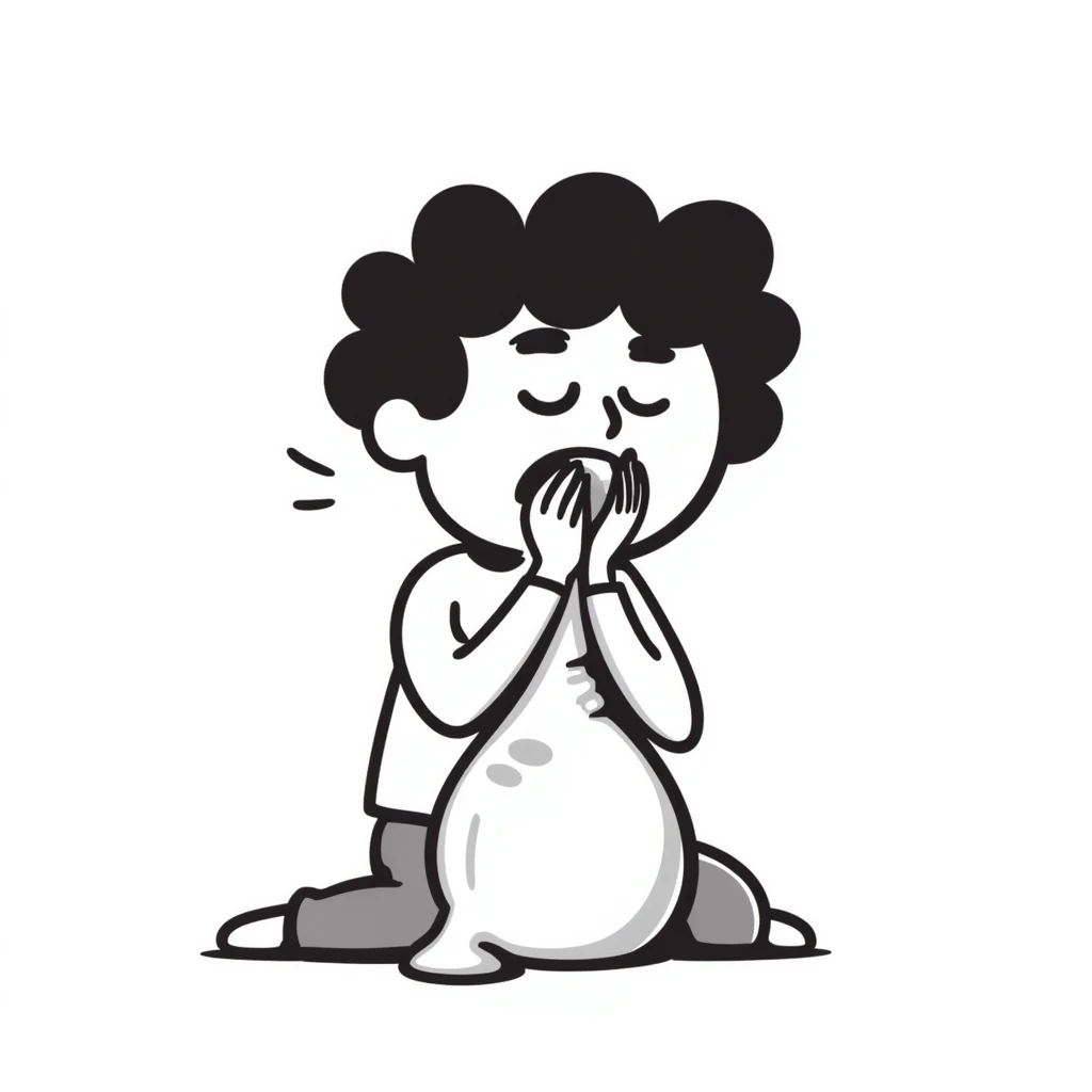 face gagging, embarrassed, shitting emoji