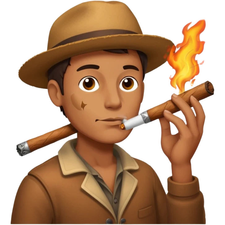 Guy smoking a wood emoji