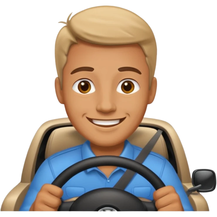 man driving a car emoji