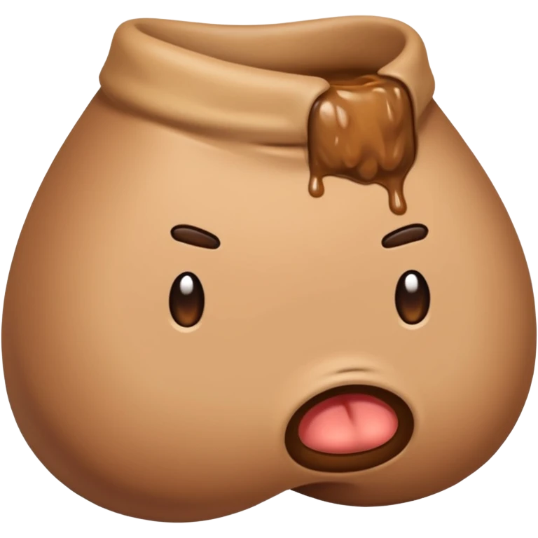 realistic cartoon butt with cartoon diarrhea smeared on it emoji