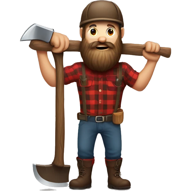Lumberjack with axe winter emoji