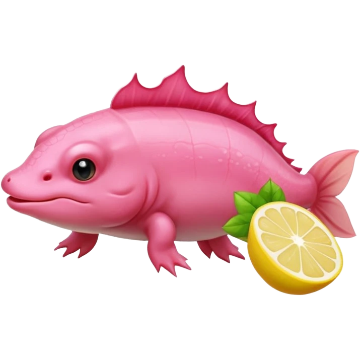 J’aimerais un Axolotl rose qui mange un citron emoji