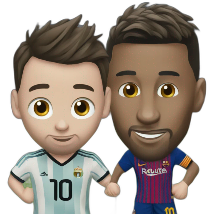 Messi qui fait câlin à ronaldo emoji