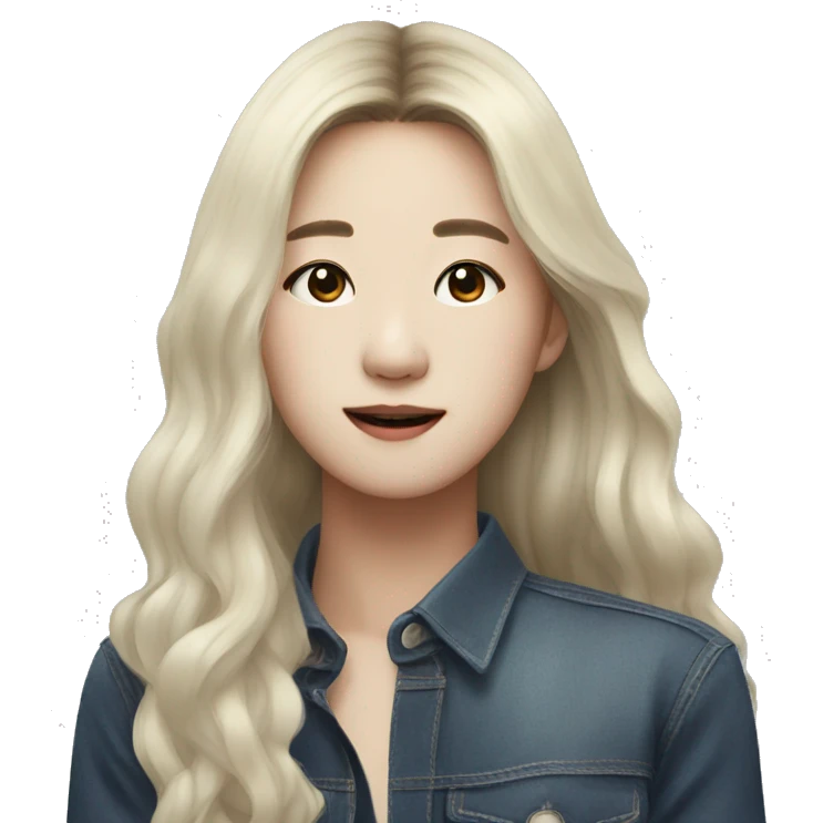 with slightly longer hair KOREAN singer emoji