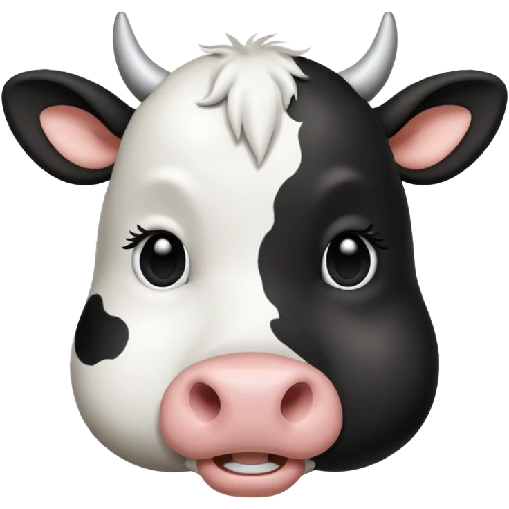 simple cow face, very simple dot eyes emoji