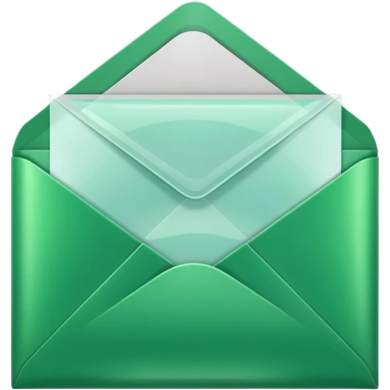 A simple emoji-style icon of a transparent green plastic gym folder envelope, slightly open, with clean edges, soft shine, and subtle shading, conveying fitness organization and active lifestyle.

 emoji