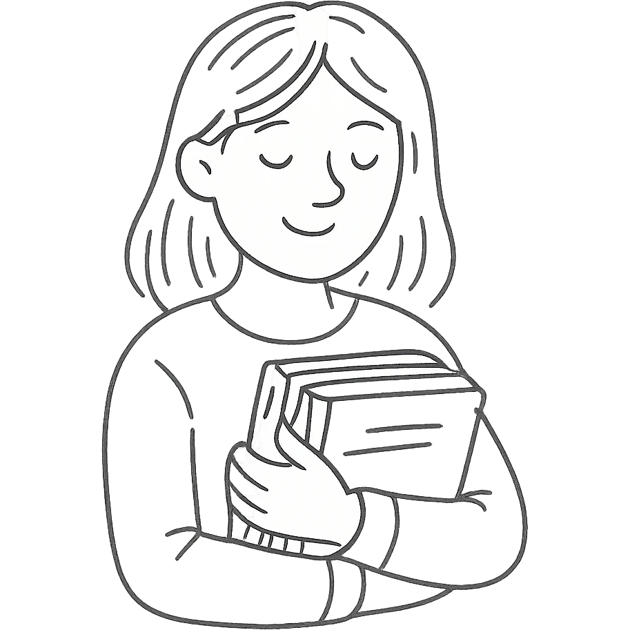 blonde woman with textbooks emoji