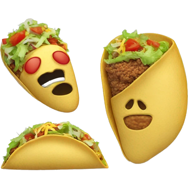 Taco and burrito on a plate  emoji