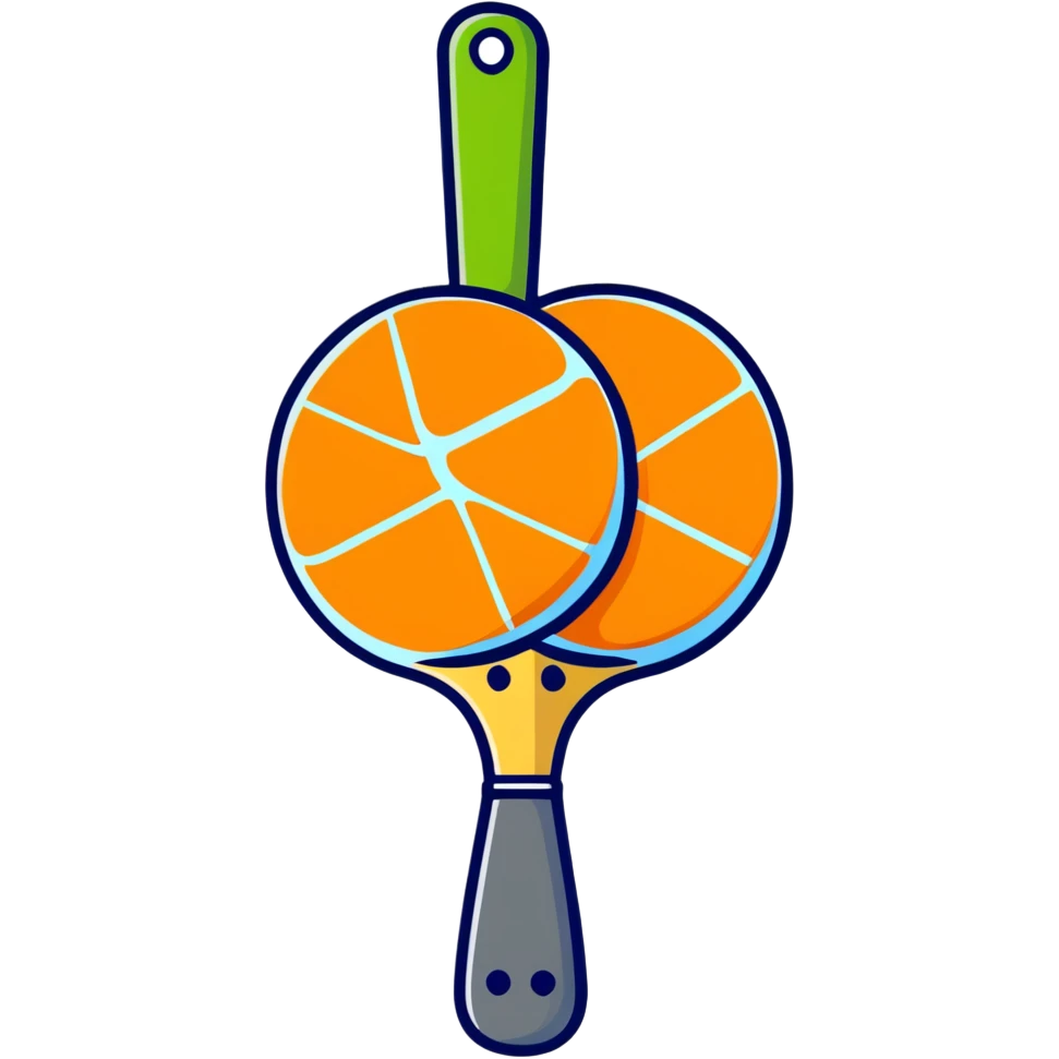 pickleball paddle and ball with citrus fruit accents, inspired by Mersin emoji