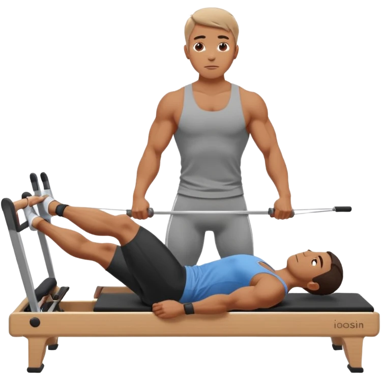 Man doing Pilates on the reformer emoji