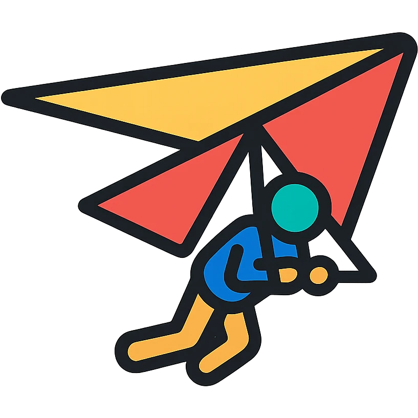 hang glider icon with color and black outlines emoji