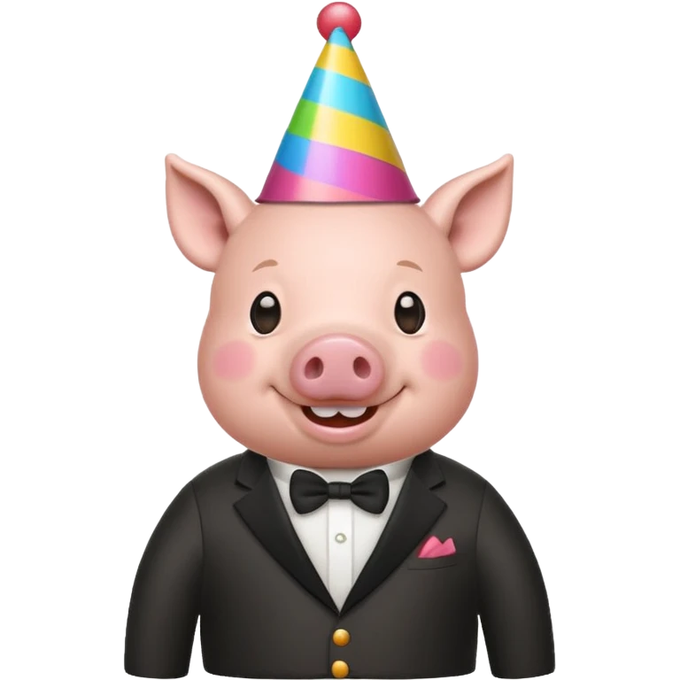 black pig party hat wearing clothes  emoji