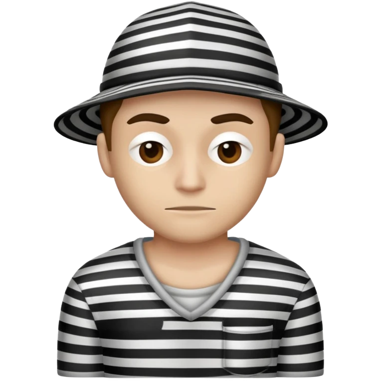 Robber with black and white shirt emoji