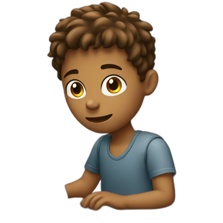 A Boy working On Laptop emoji