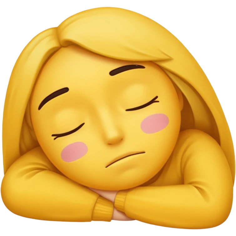 depressed emoji, lying down, eyes closed, sighing emoji