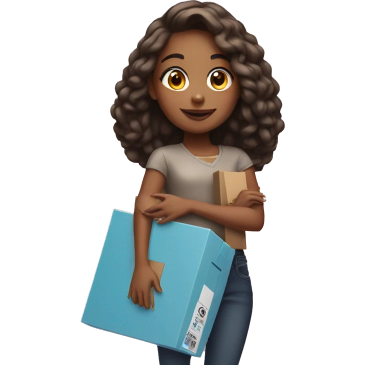 Girl carrying SHEIN box emoji