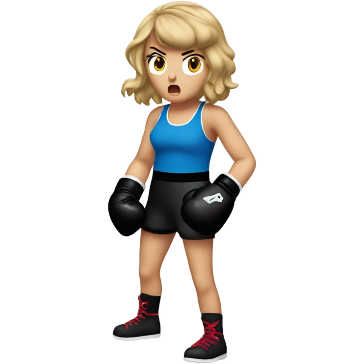 Taylor swift in boxing gloves looking angry emoji