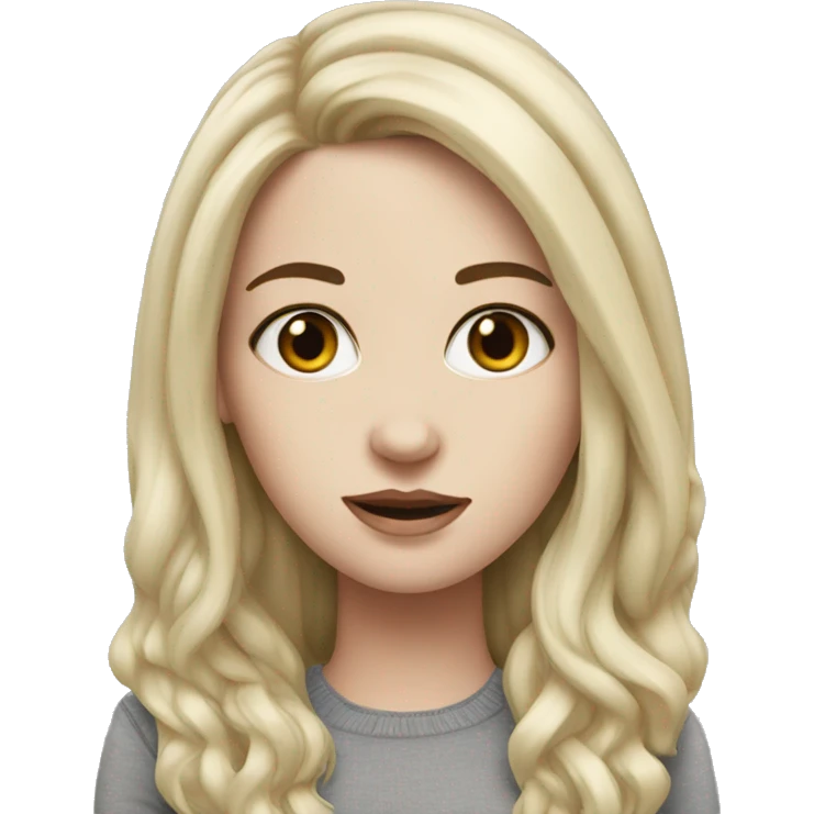 Hyperrealistic white girl with black hair  emoji