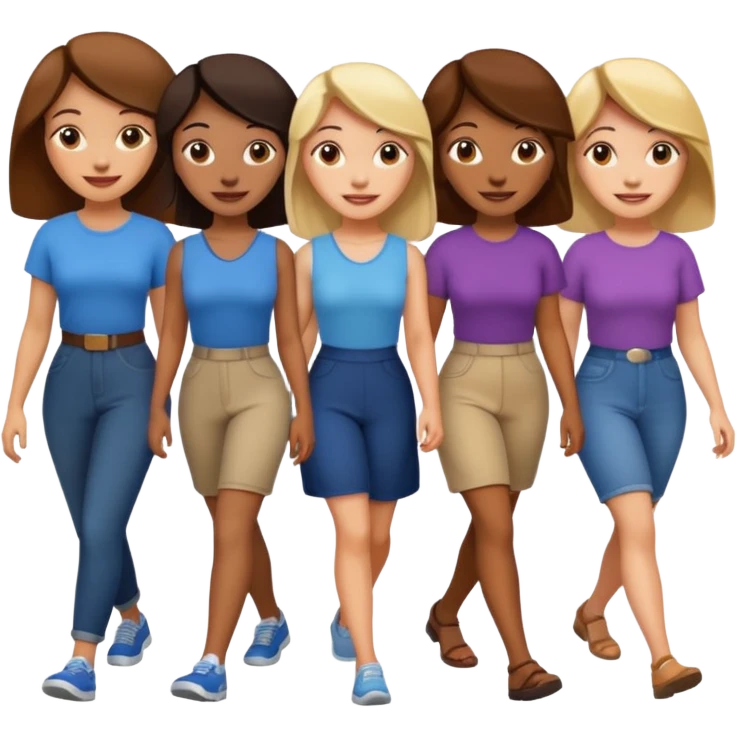 6 women interviewee walking side of face emoji