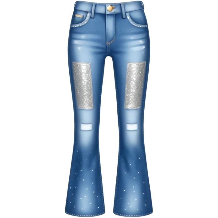  glittery flared jeans emoji