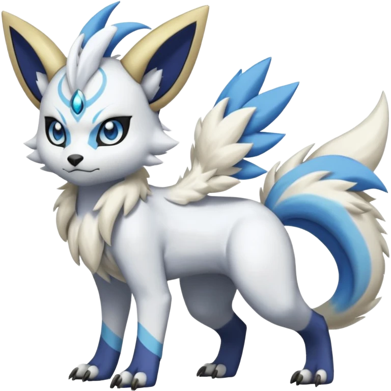 WereGarurumon-Meloetta-Renamon-Absol-fusion-hybrid-creature (full body) emoji
