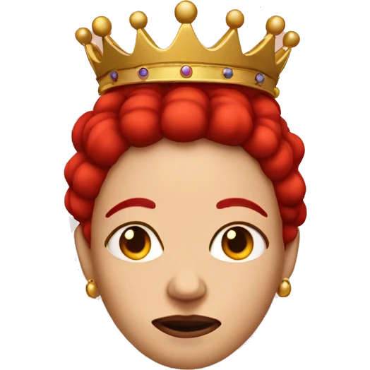 Swelling red face of a queen emoji