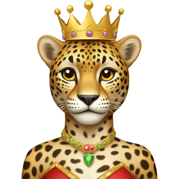 Female jaguar with crown emoji
