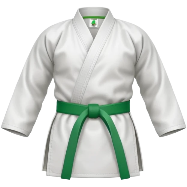 karate gi with a green belt emoji