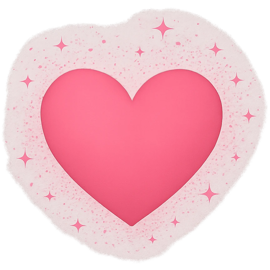 heart with a pink sparkle dust, clean digital illustration, no background emoji